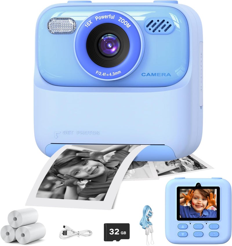 masterbee Kids Camera Instant Print Photo, Birthday Gifts for Girls and Boys, Kids Digital Camera Toys, 1080P HD Video, 3 4 5 6 7 8 9 10 11 12 Year Old Boy Gifts/Girl Gifts - Image 1